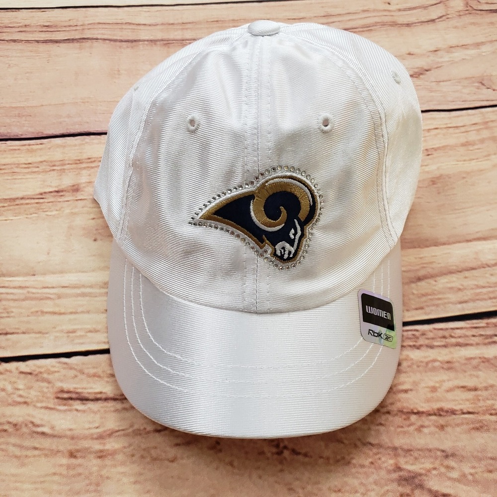 NEW Los Angeles Rams Hat Cap Womens White Strap Back NFL Football Reebok‎ Satin